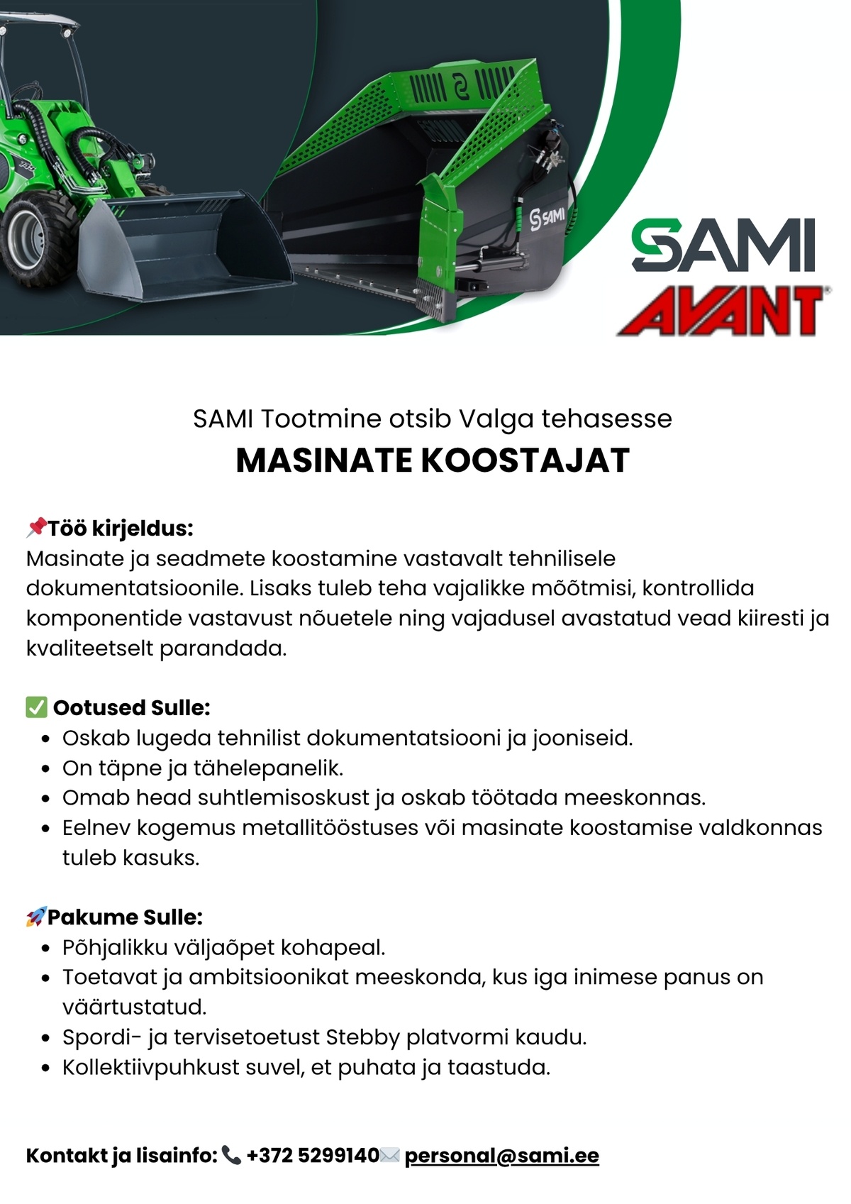 AS SAMI Tootmine Masinate koostaja (Valga)