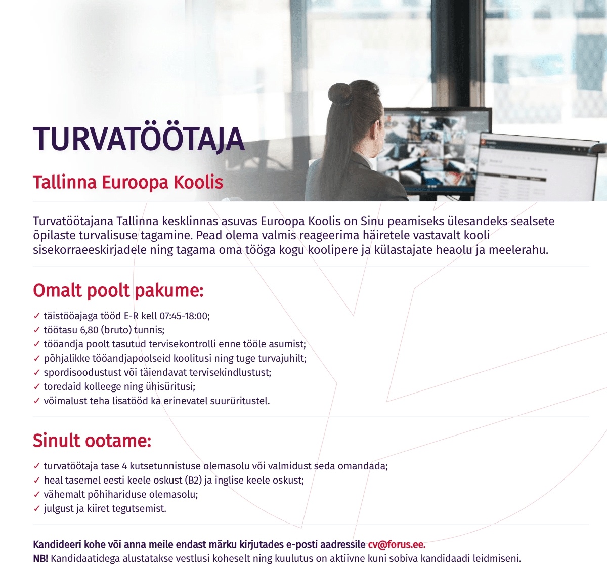 Forus Security AS Turvatöötaja Tallinna Euroopa Koolis