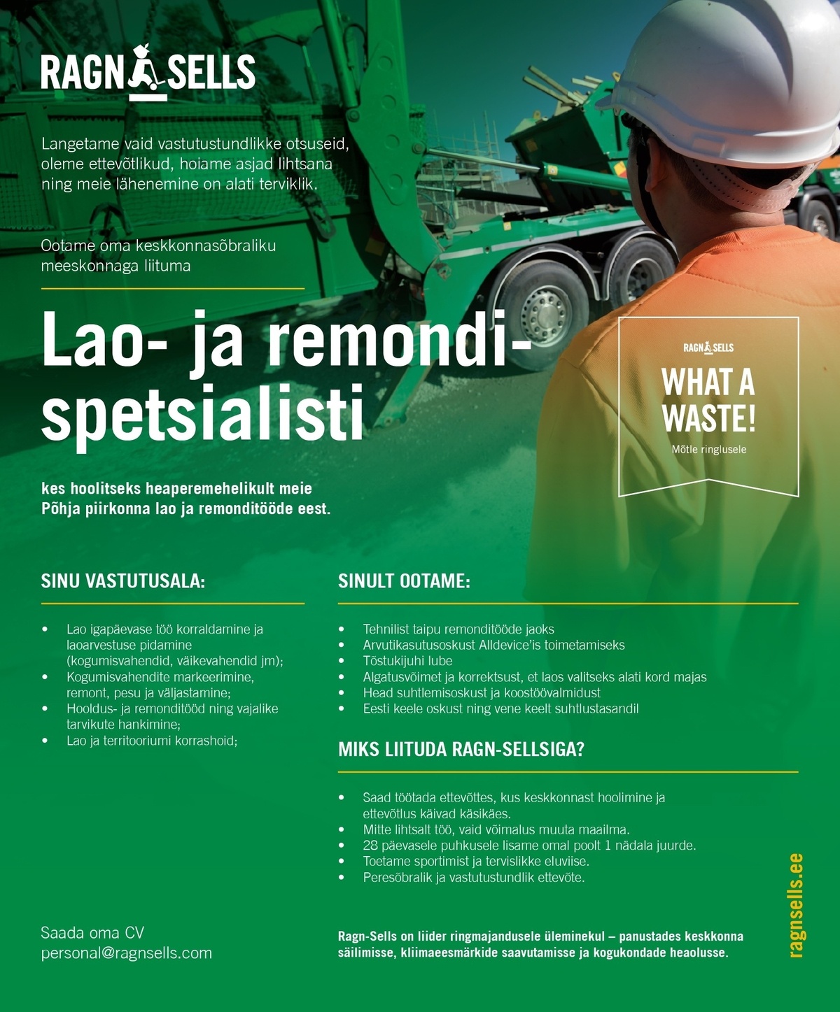 Ragn-Sells AS Lao- ja remondispetsialist