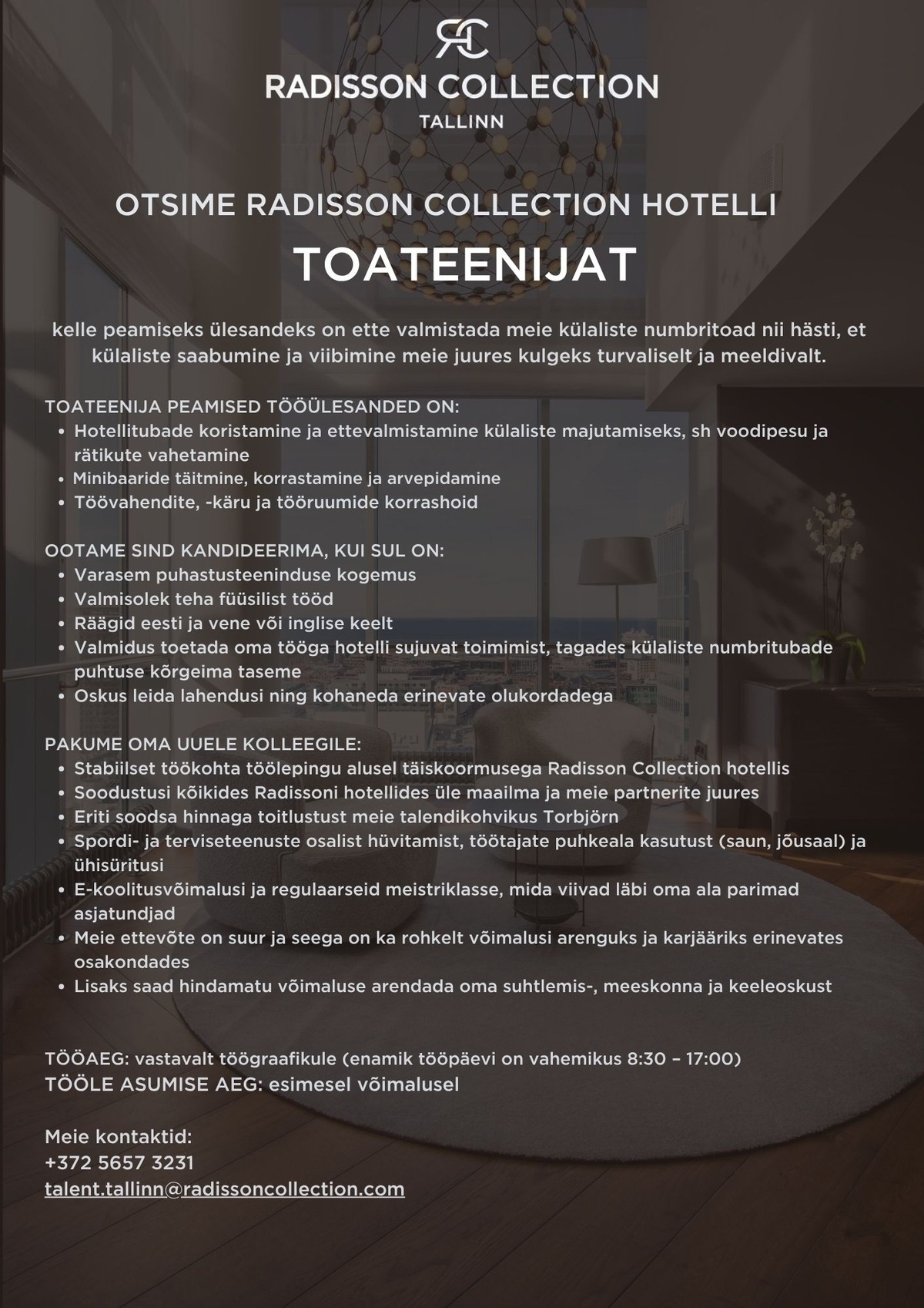 HMP Hotellid OÜ Toateenija, Radisson Collection Hotel Tallinn