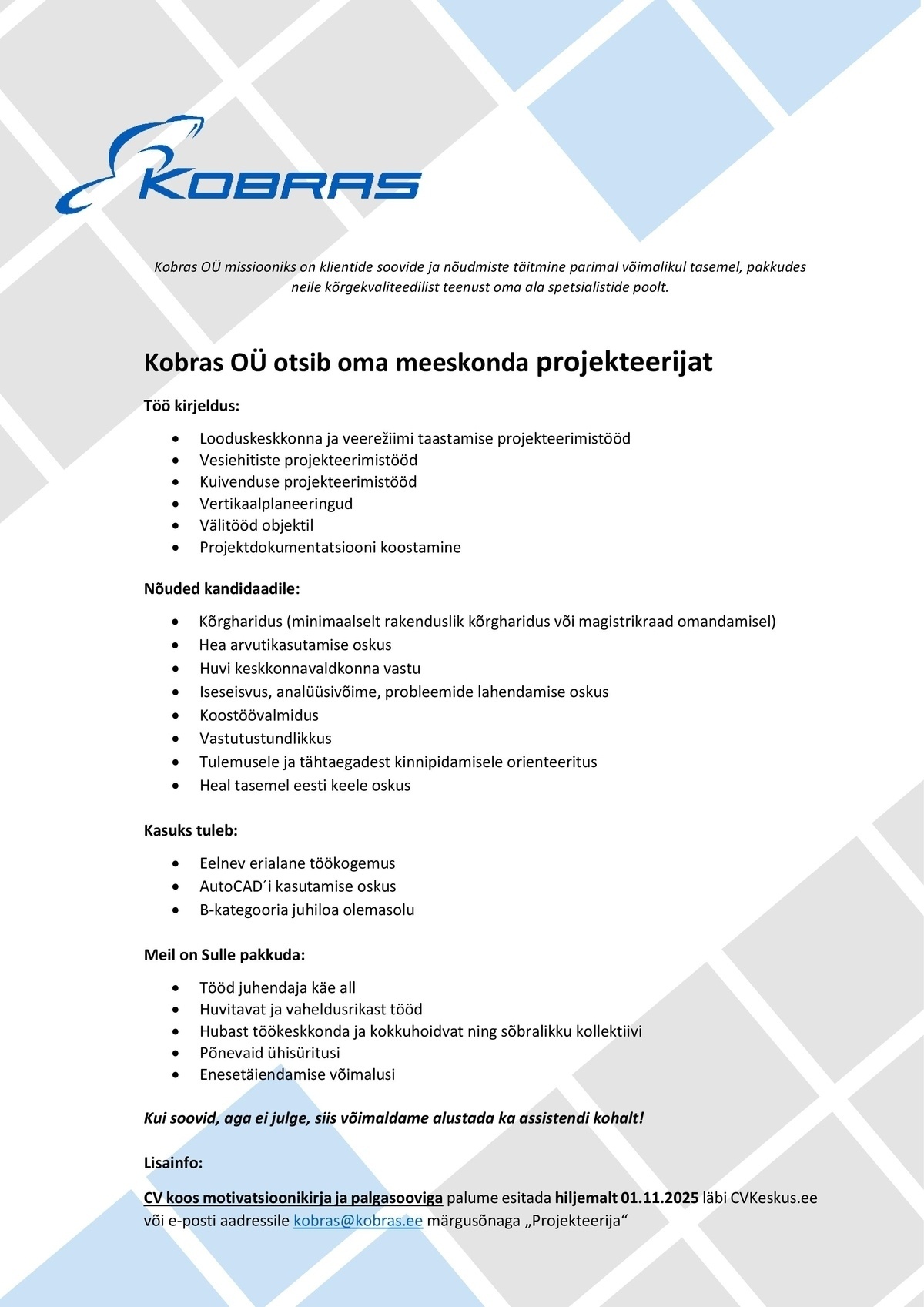 KOBRAS OÜ Projekteerija