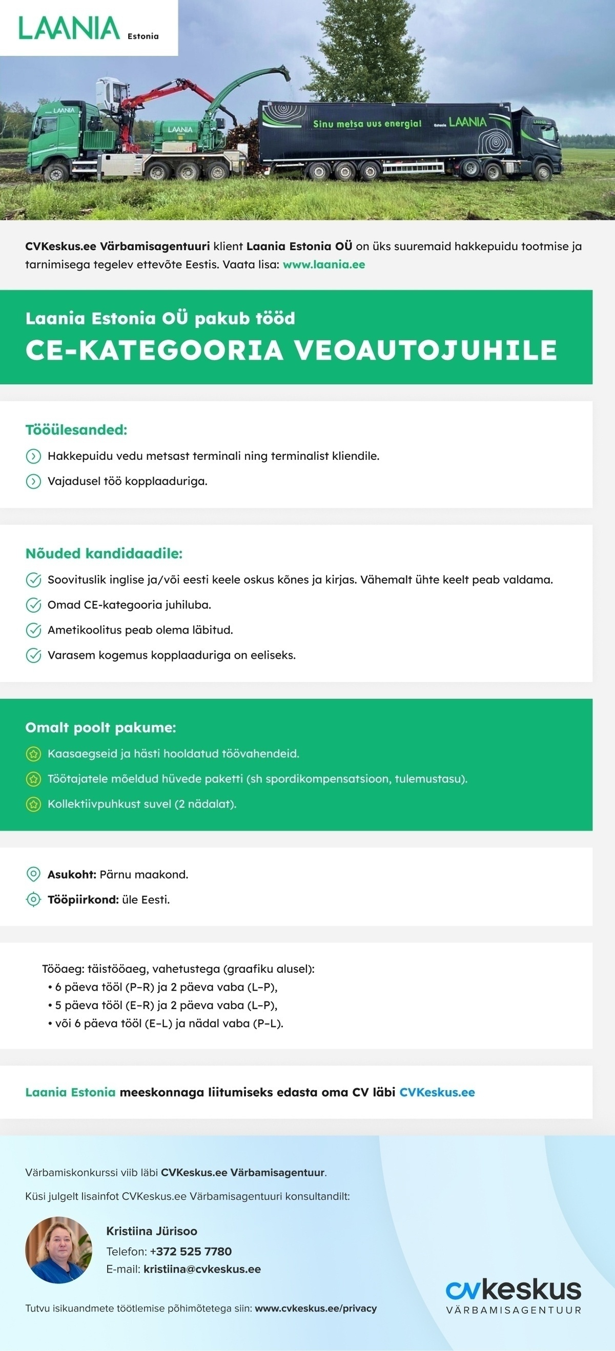 Laania Estonia OÜ CE-KATEGOORIA VEOAUTOJUHT