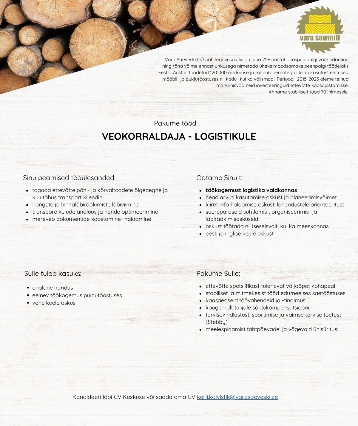 Vara Saeveski OÜ Logistik