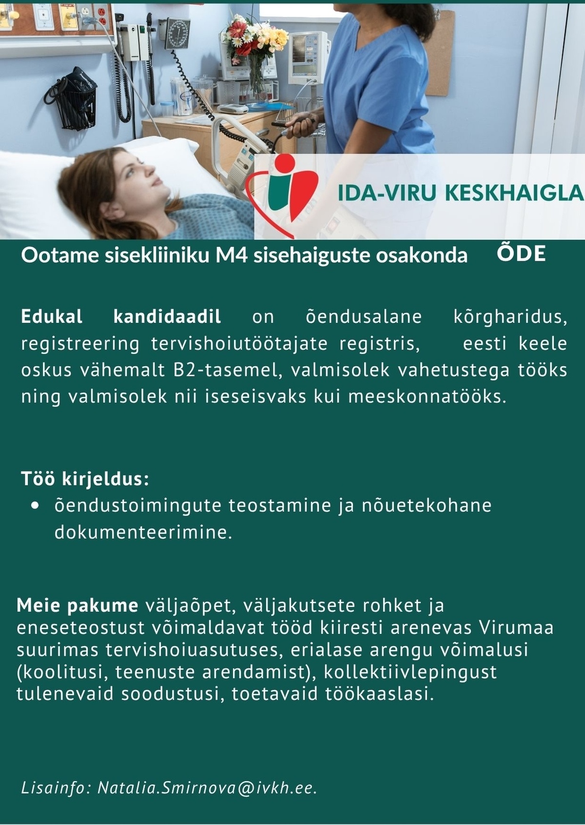 Ida-Viru Keskhaigla SA Õde sisekliiniku M4 sisehaiguste osakonda