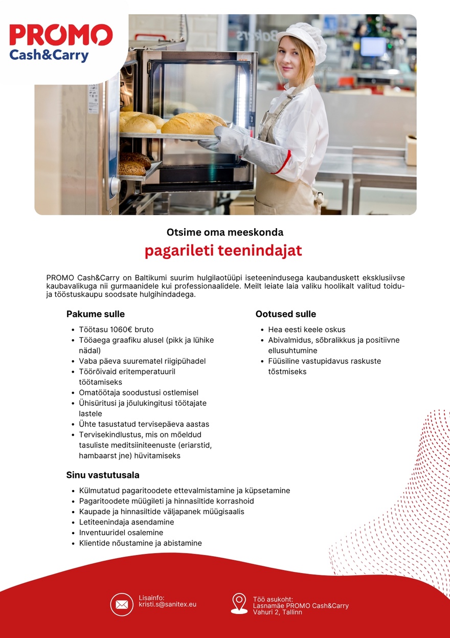 Sanitex OÜ Pagarileti teenindaja Lasnamäe Promo Cash&Carry hulgikaupluses