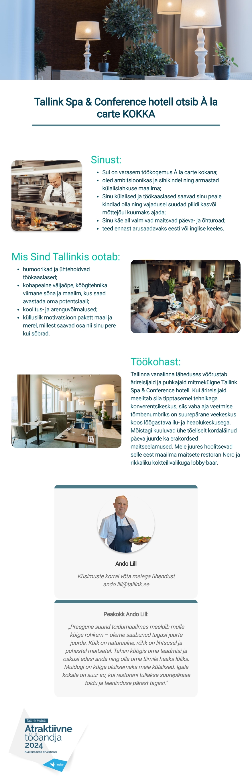 Tallink Grupp AS À la carte kokk restoranis Nero