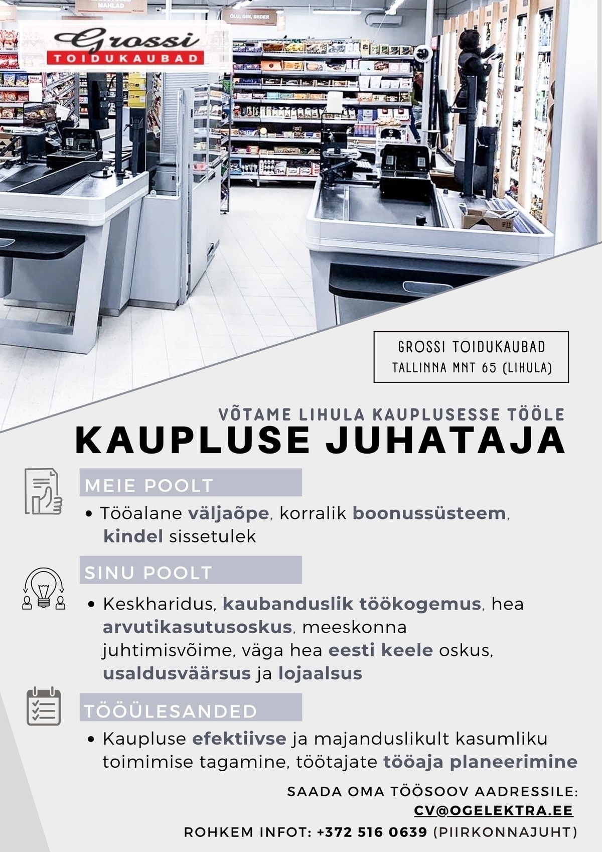 OG Elektra AS Kaupluse juhataja (Lihula)