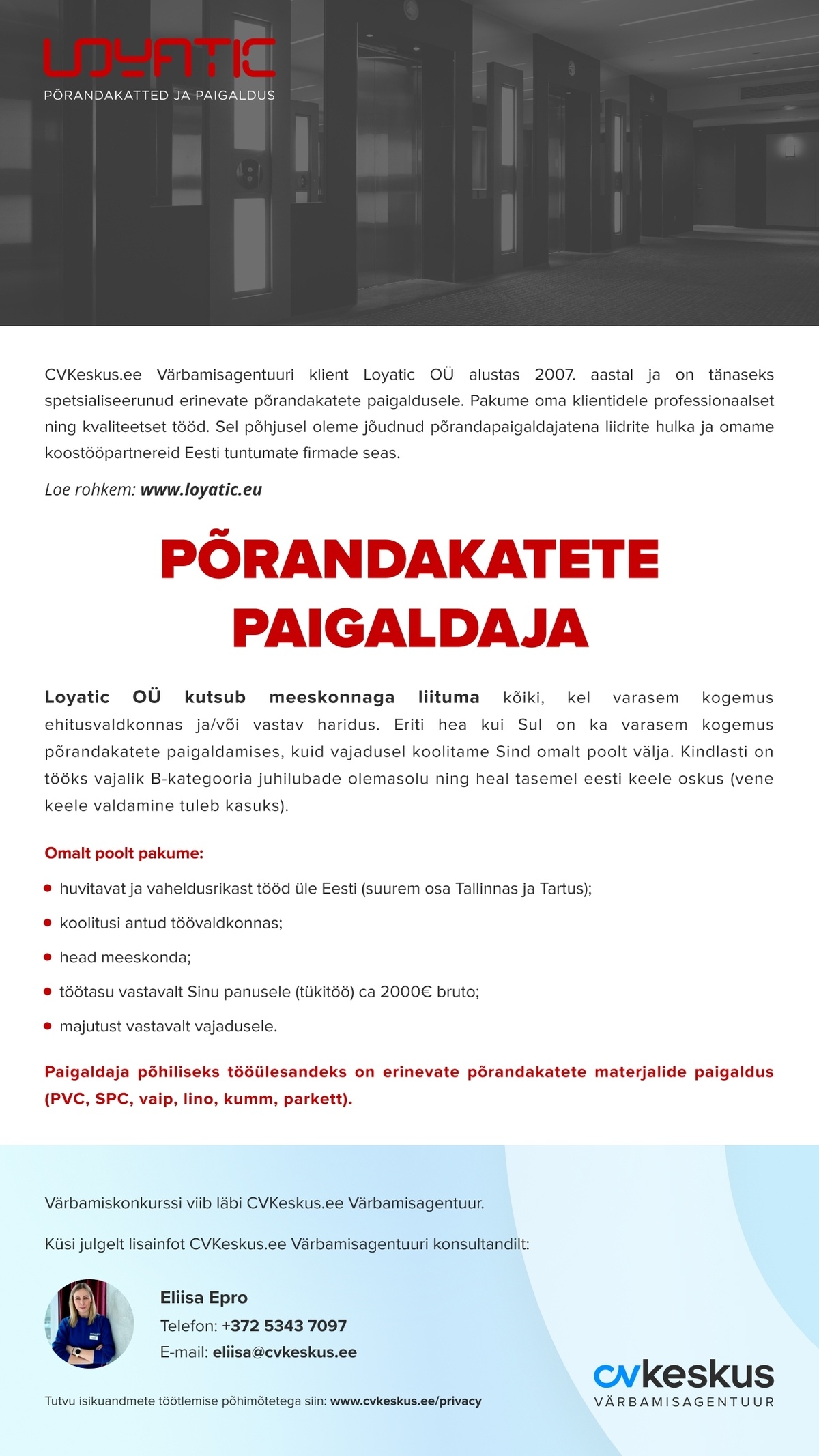 Loyatic OÜ Põrandakatete paigaldaja