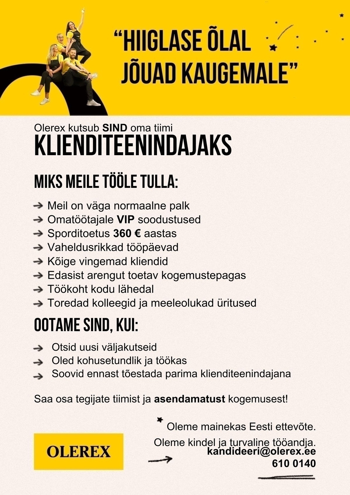 Olerex AS Klienditeenindaja Otepää teenindusjaama