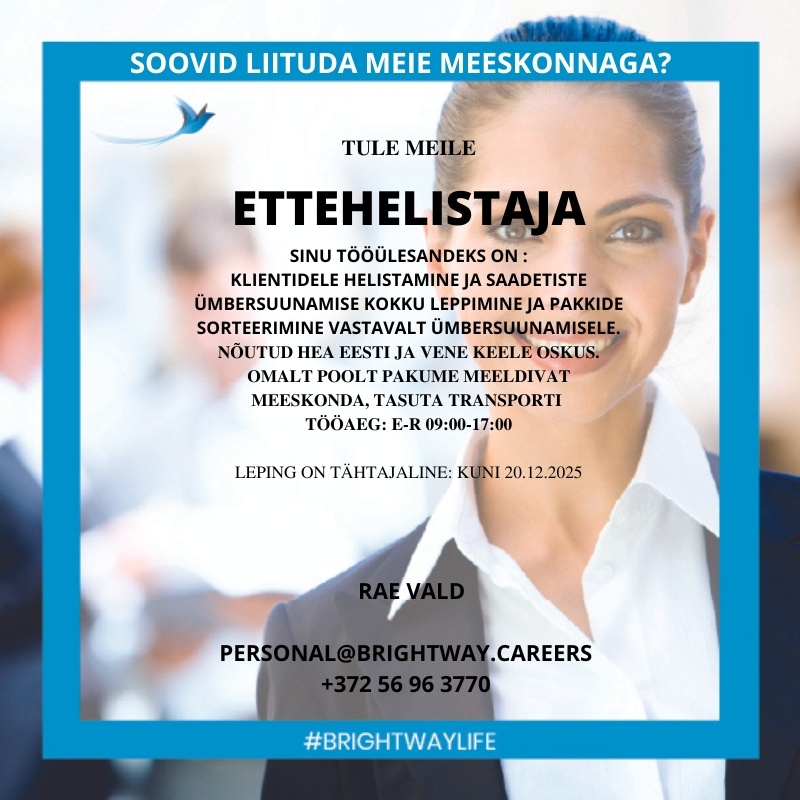 BRIGHTWAY OÜ Ettehelistaja