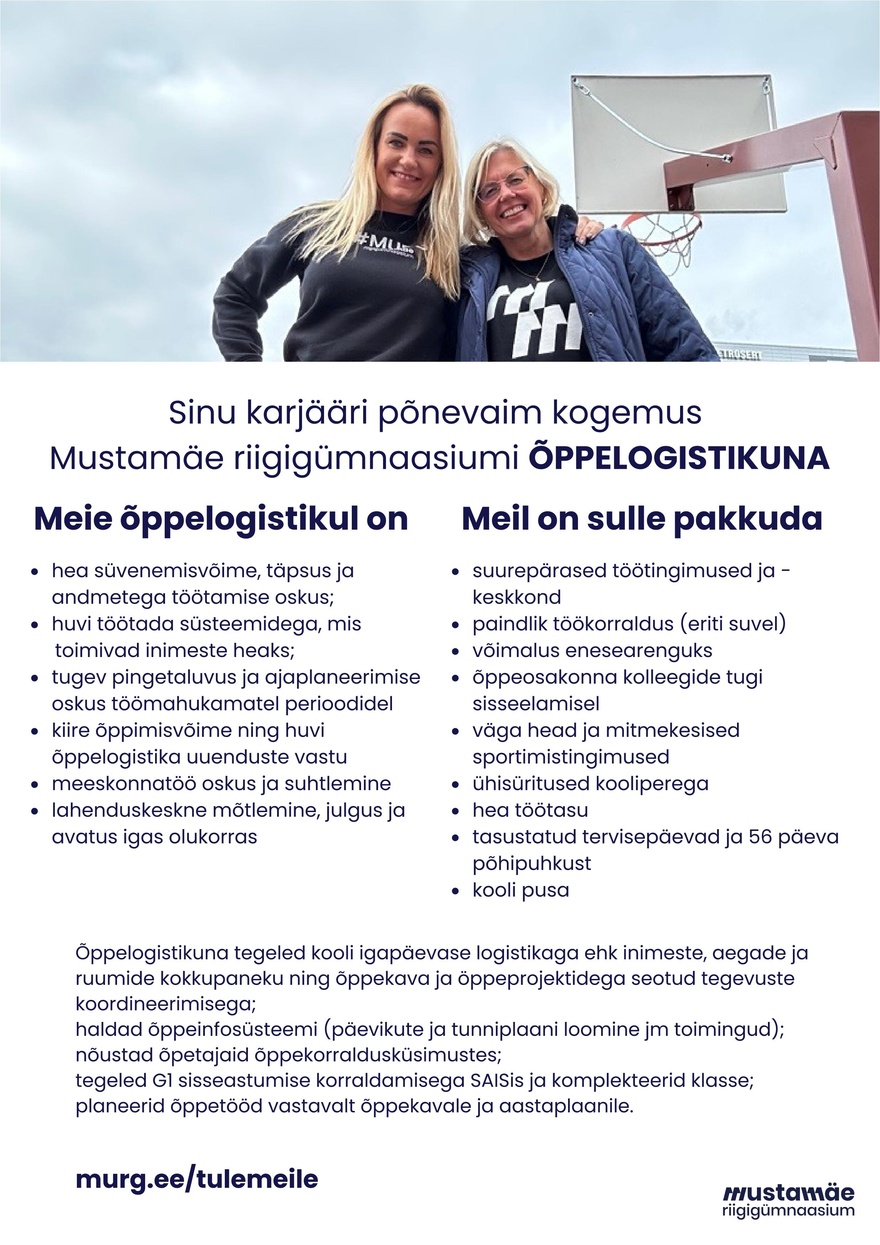 Tallinna Mustamäe Riigigümnaasium ÕPPELOGISTIK