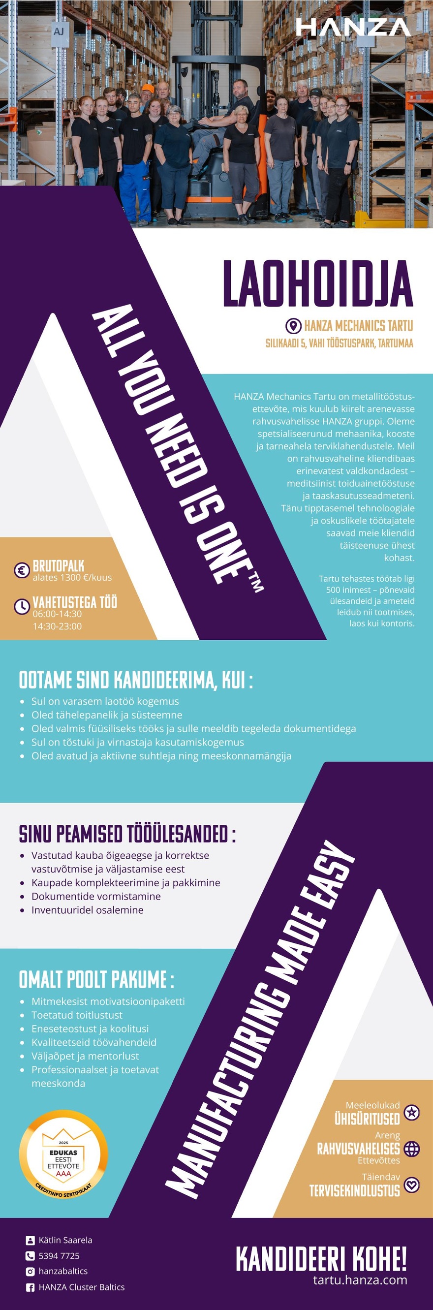 HANZA Mechanics  Tartu AS Laohoidja