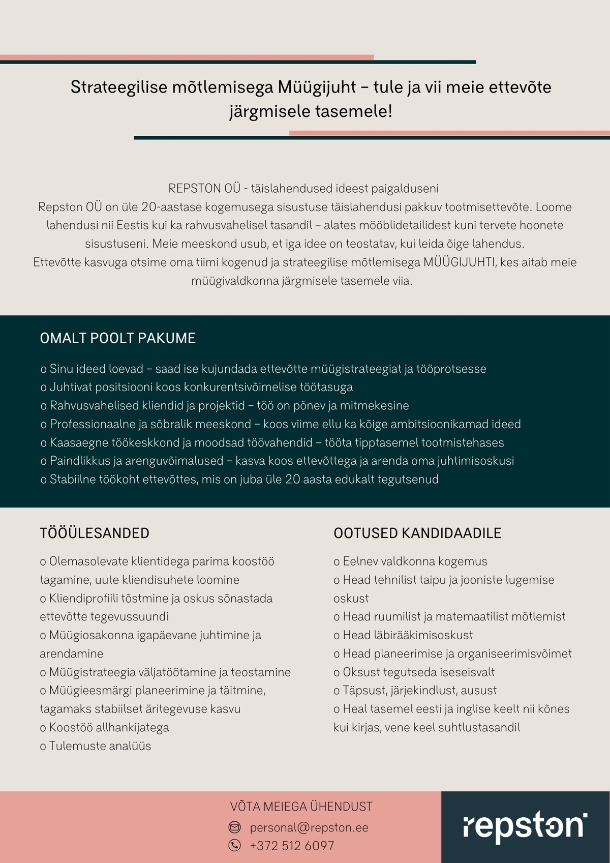 Repston OÜ Müügijuht