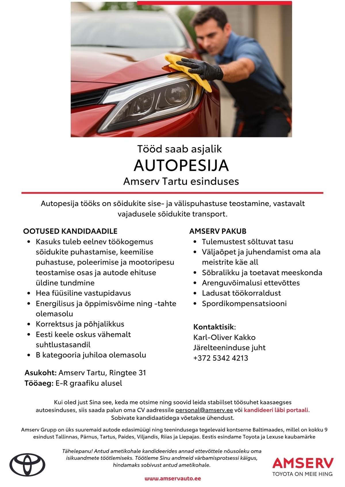 Amserv Grupi AS Autopesija Amserv Tartu esinduses