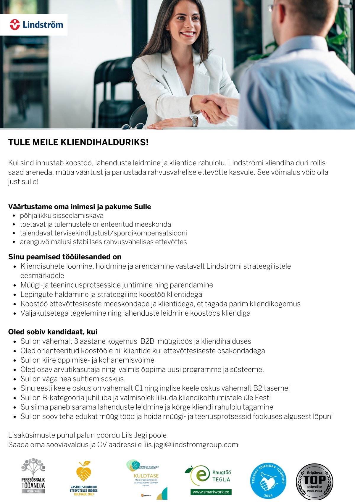 Lindström OÜ Kliendihaldur