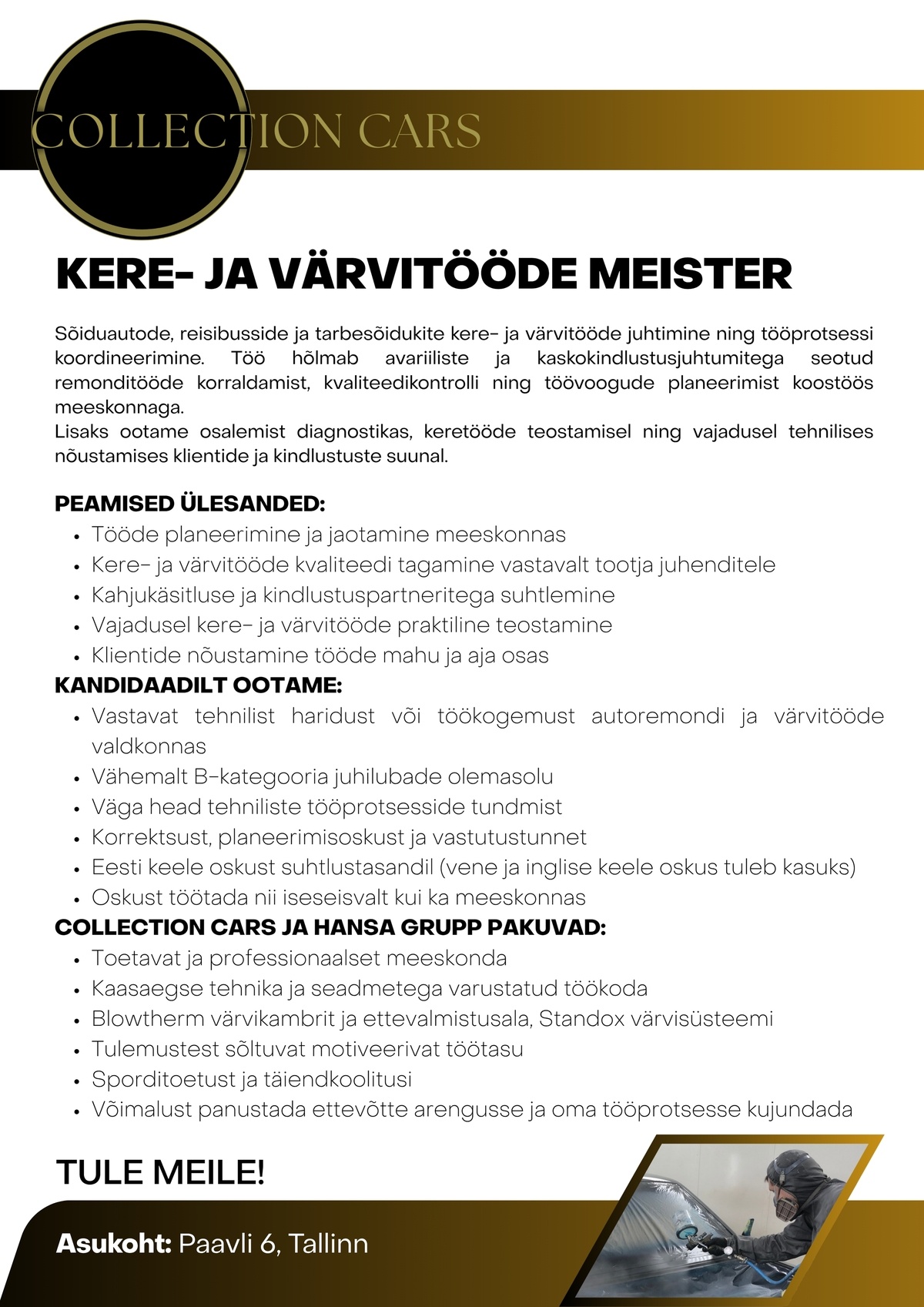 Collection Cars OÜ Kere- ja värvitööde meister