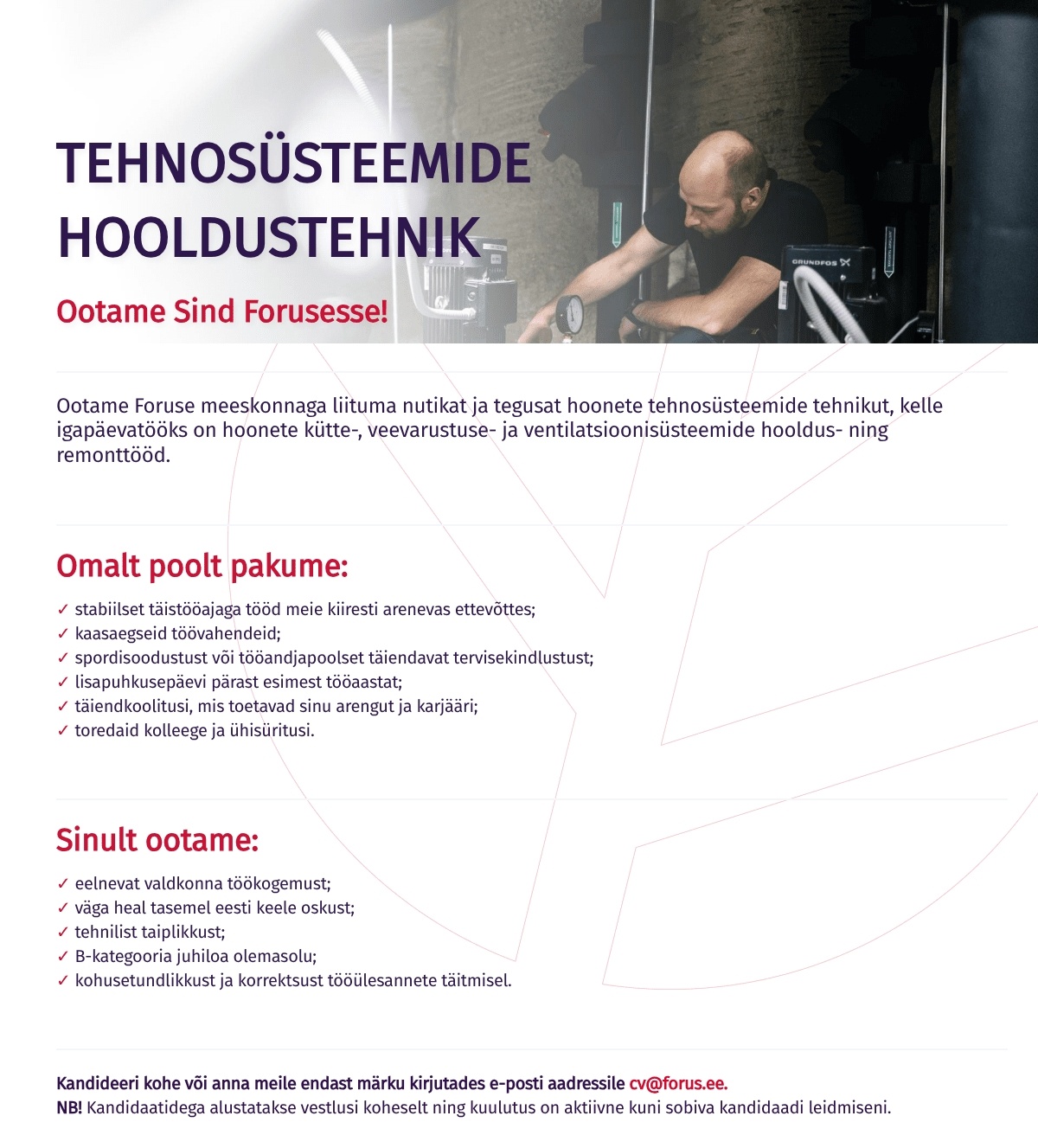 Forus Security AS Tehnosüsteemide hooldustehnik