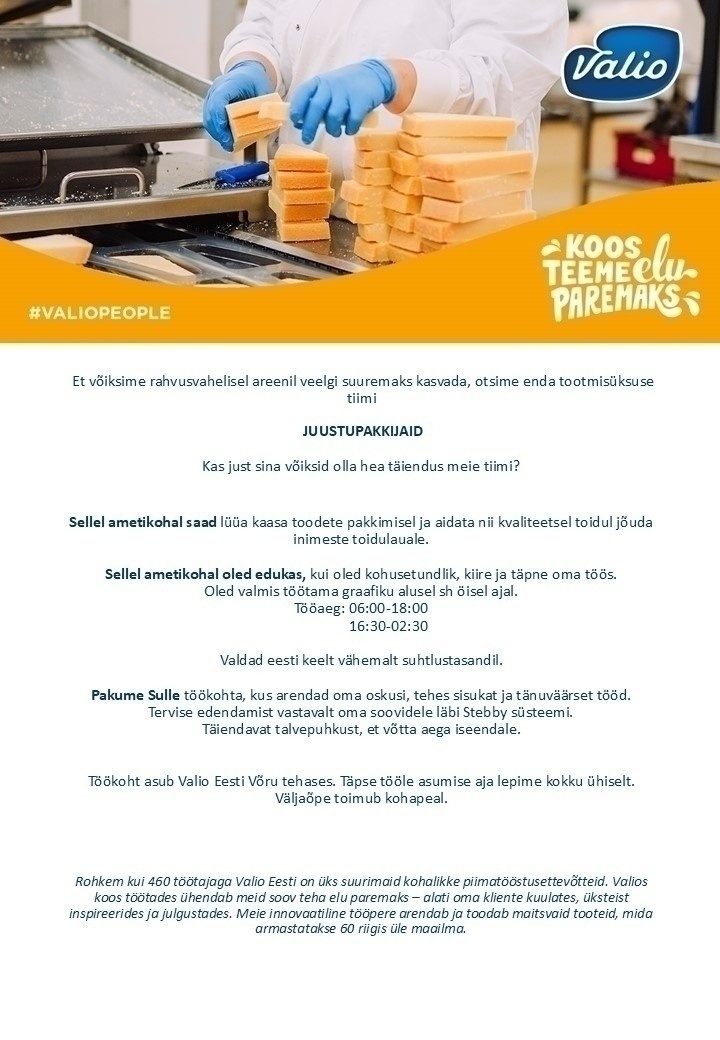 Valio Eesti AS Juustupakkija