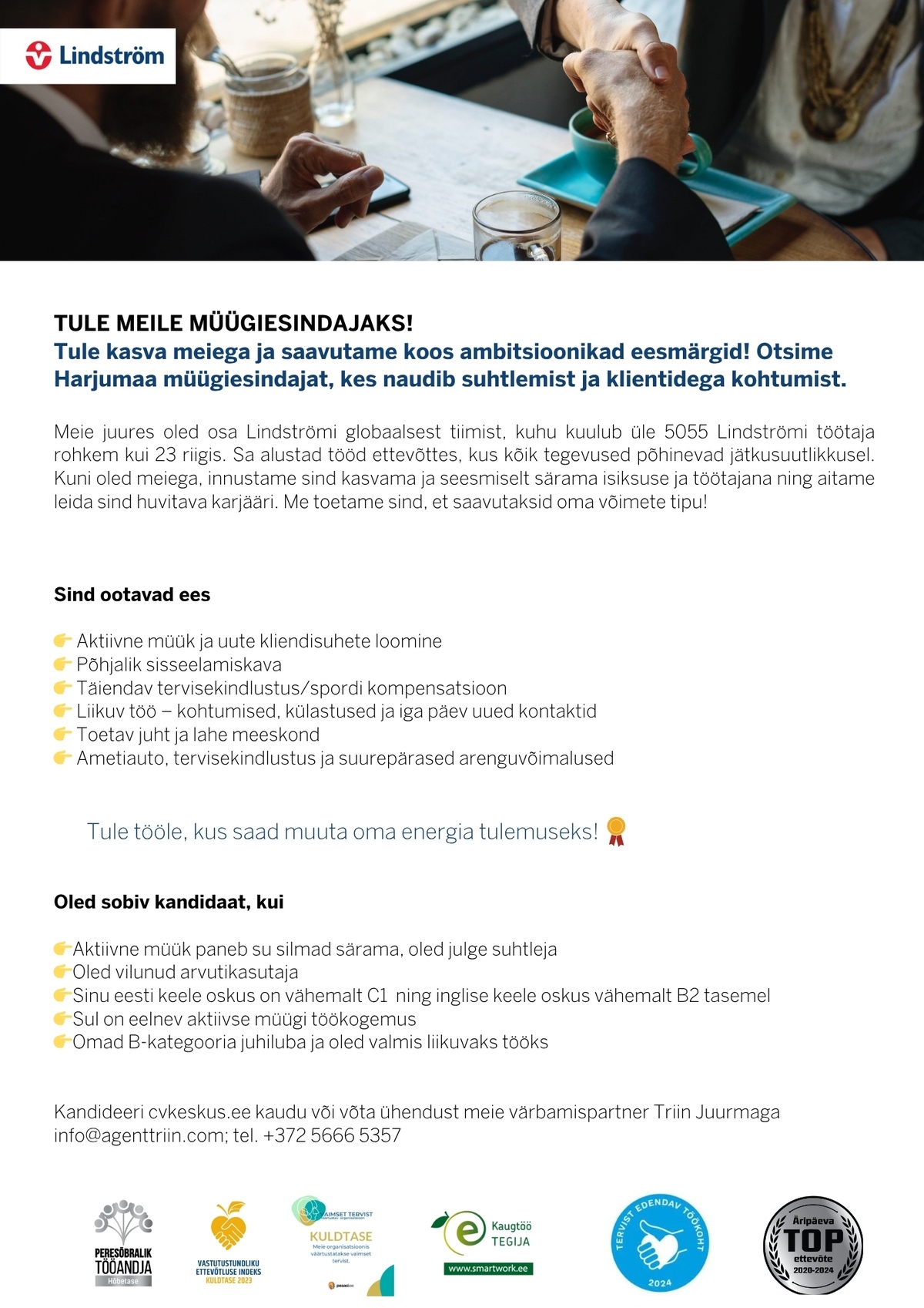 Lindström OÜ B2B müügiesindaja