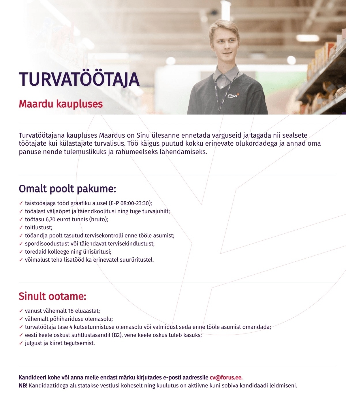 Forus Security AS Turvatöötaja Maardus