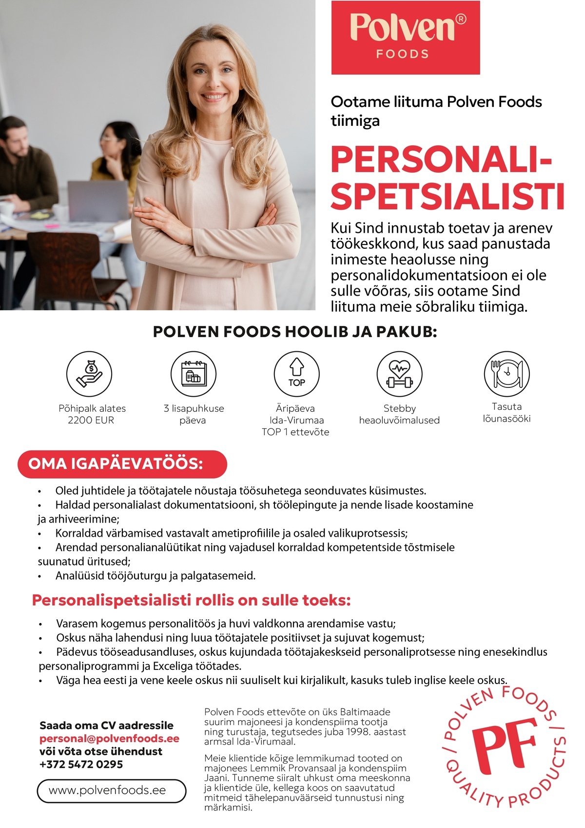 Polven Foods OÜ Personalispetsialist