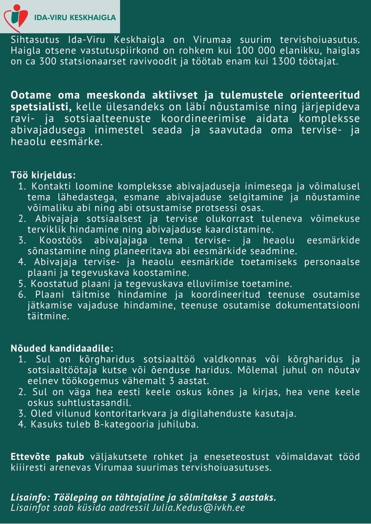 Ida-Viru Keskhaigla SA Tervisejuht