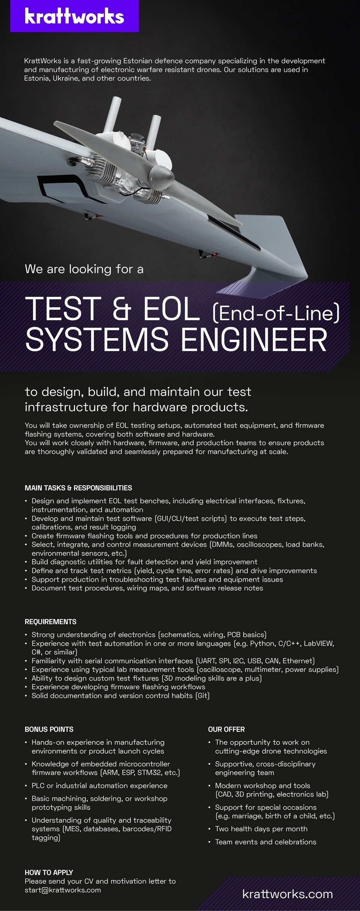 KrattWorks OÜ TEST & EOL (End-of-Line) SYSTEMS ENGINEER
