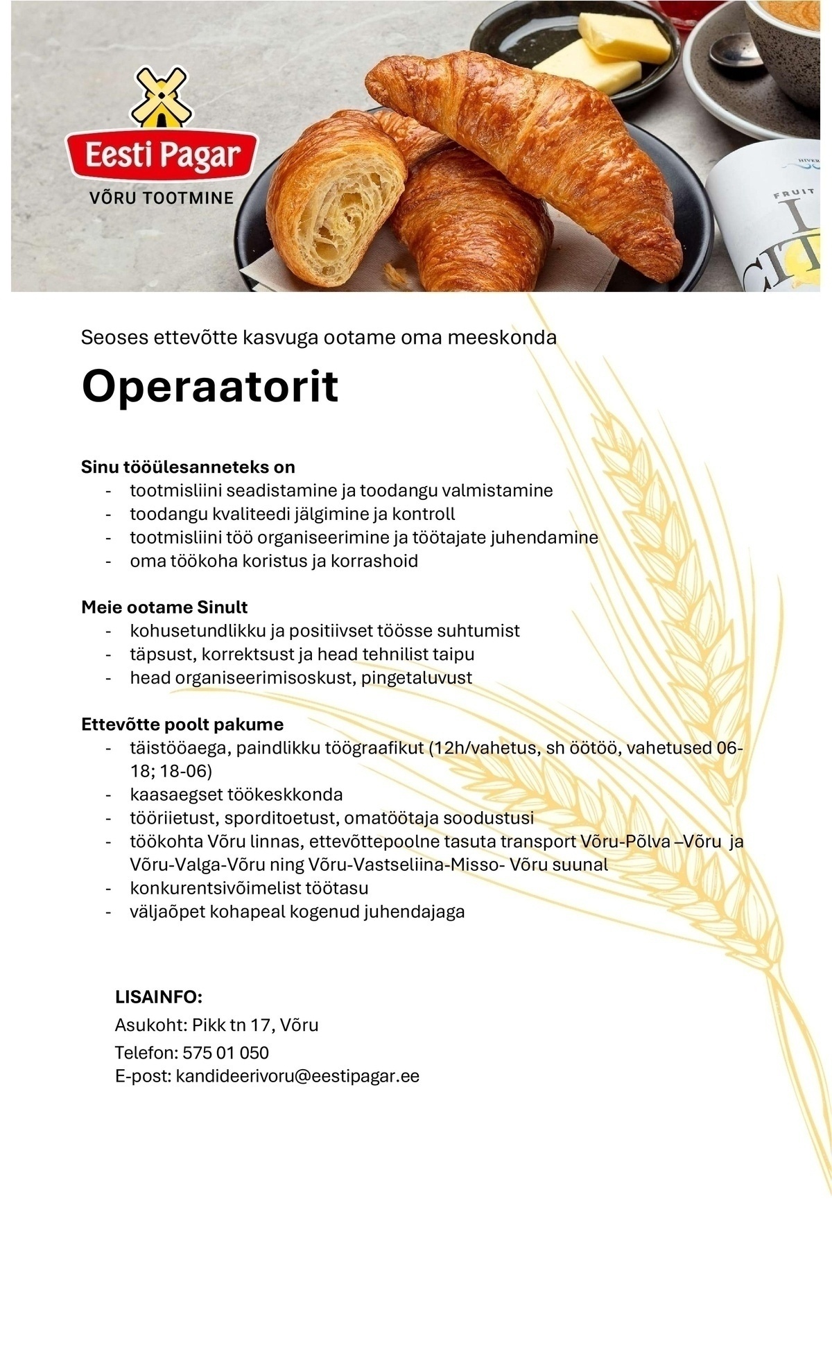CRISTELLA VT OÜ Operaator
