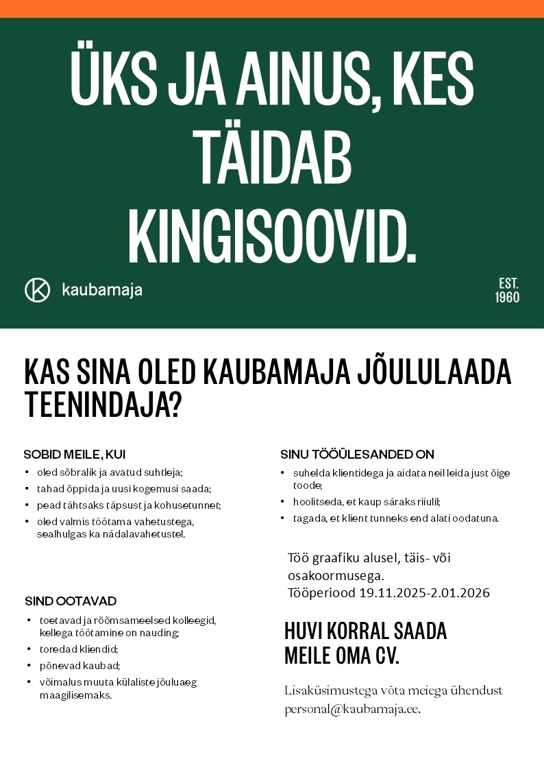 Kaubamaja Jõululaada teenindaja
