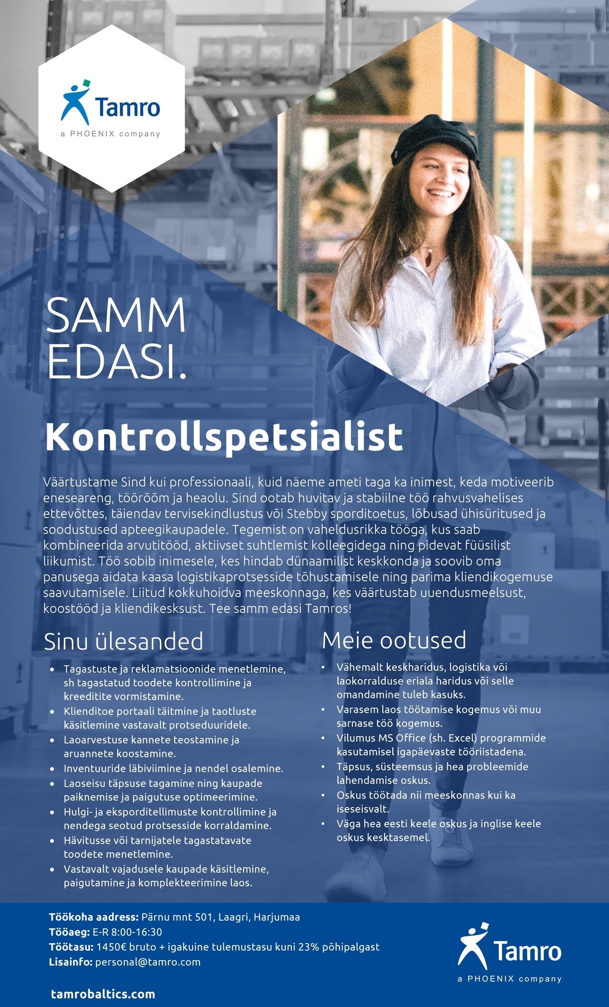 TAMRO EESTI OÜ Kontrollspetsialist