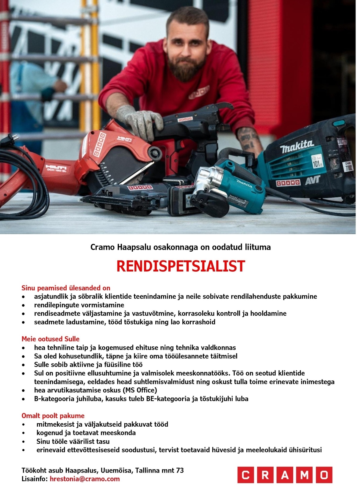 Cramo Estonia AS Rendispetsialist