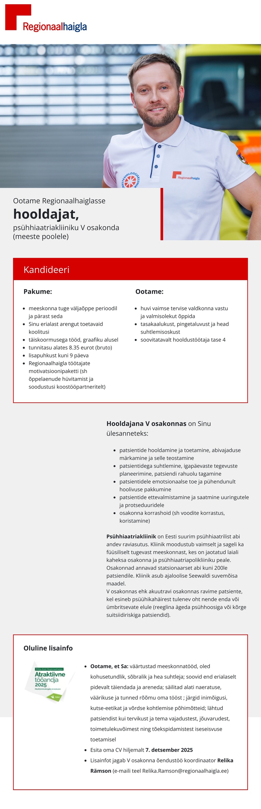 Põhja-Eesti Regionaalhaigla Hooldaja psühiaatriakliiniku V osakonda