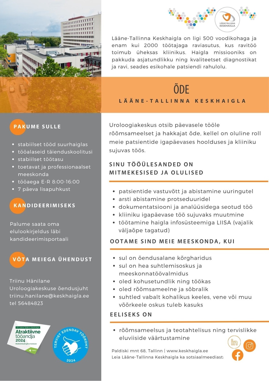 AS Lääne-Tallinna Keskhaigla Õde (uroloogiakeskus)