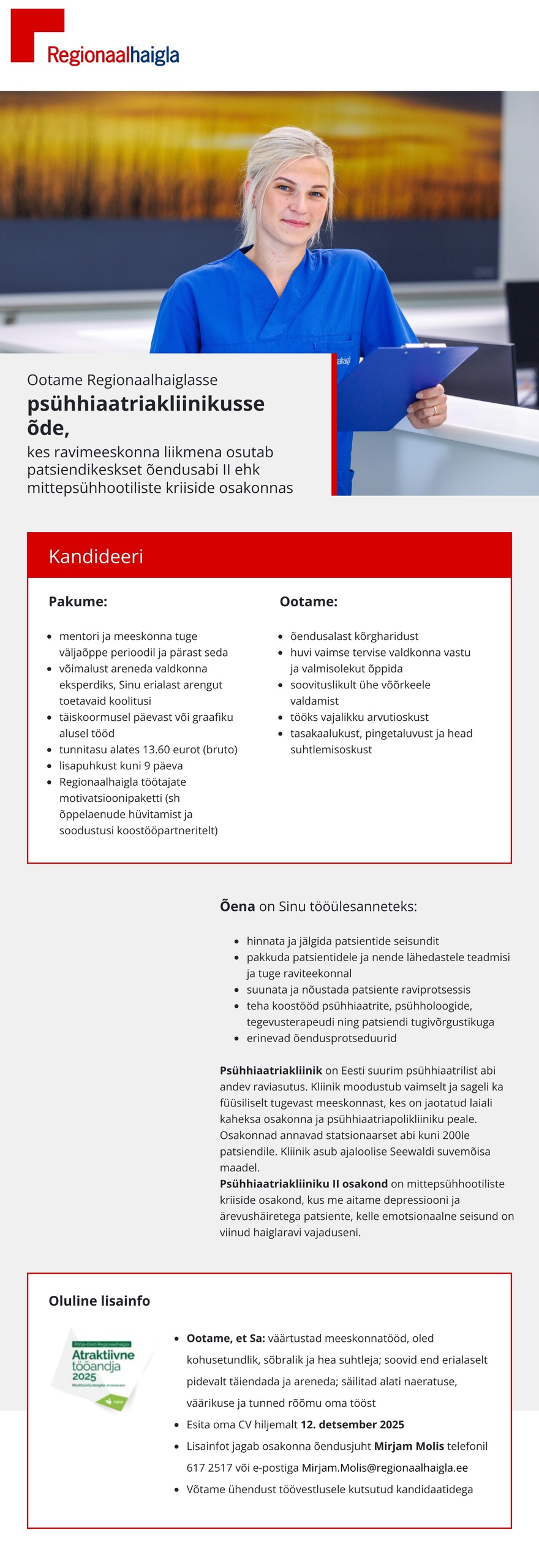 Põhja-Eesti Regionaalhaigla Õde psühhiaatriakliiniku II osakonda