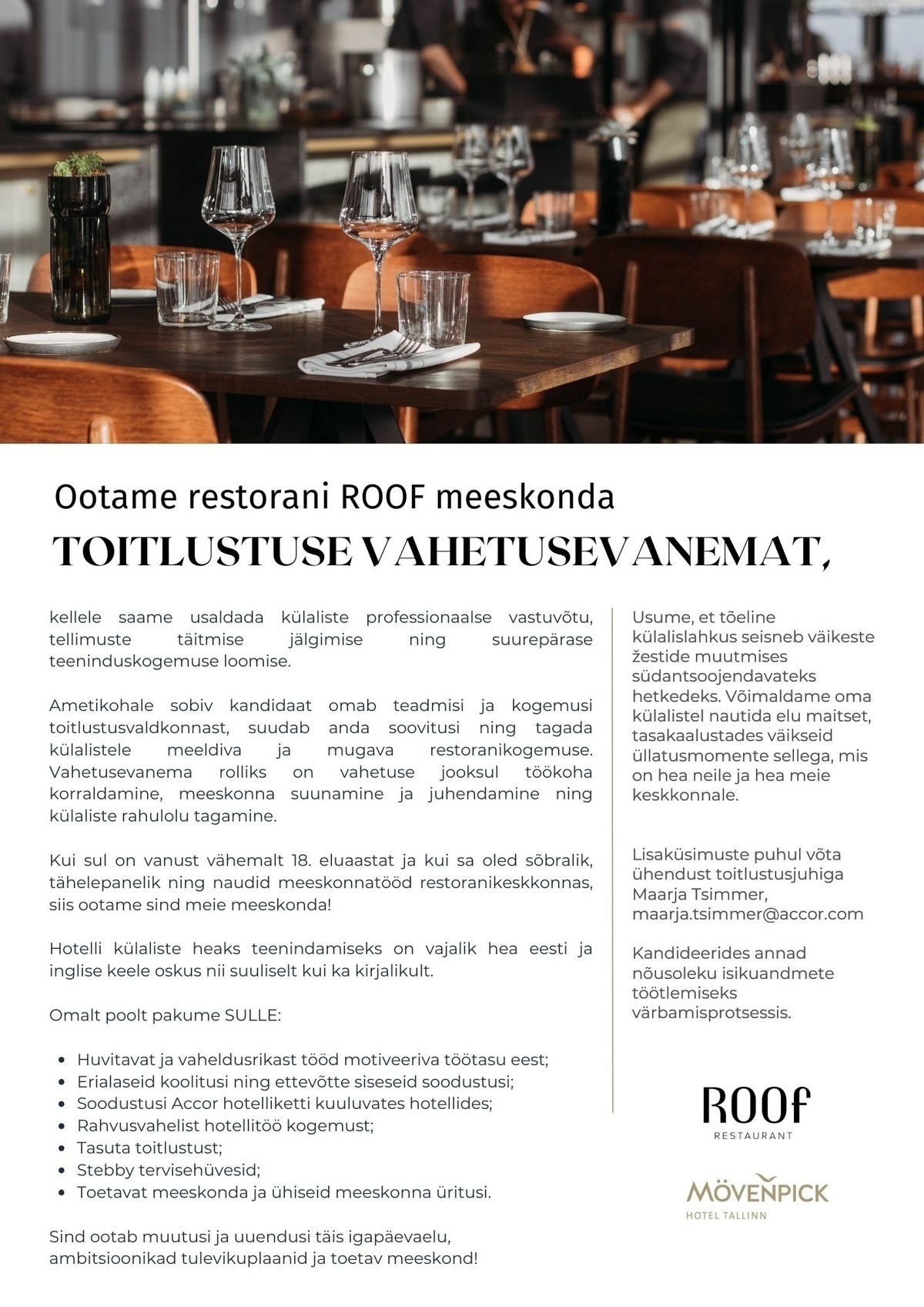 Duco MP OÜ Toitlustuse vahetusevanem