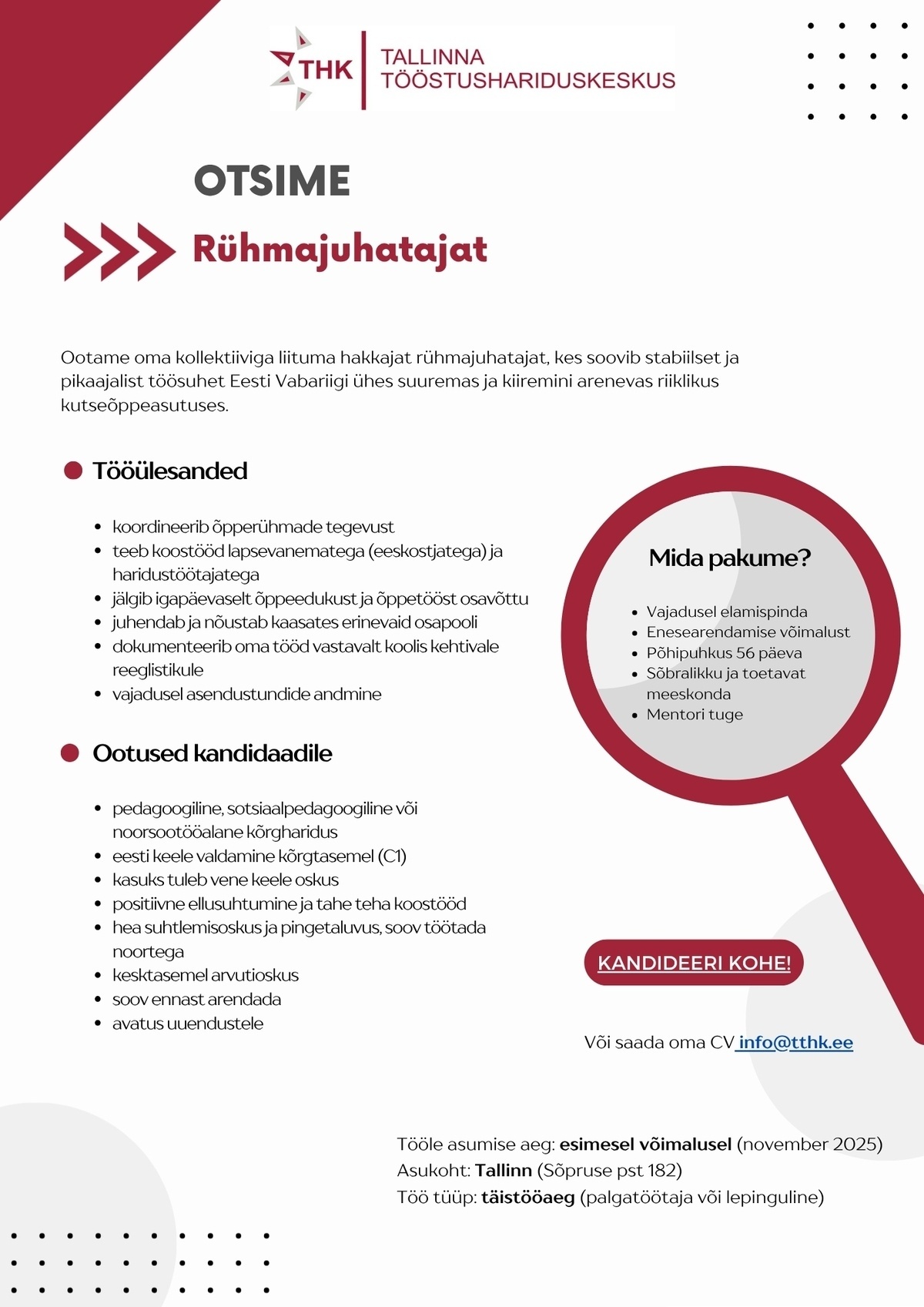 Tallinna Tööstushariduskeskus Rühmajuhataja