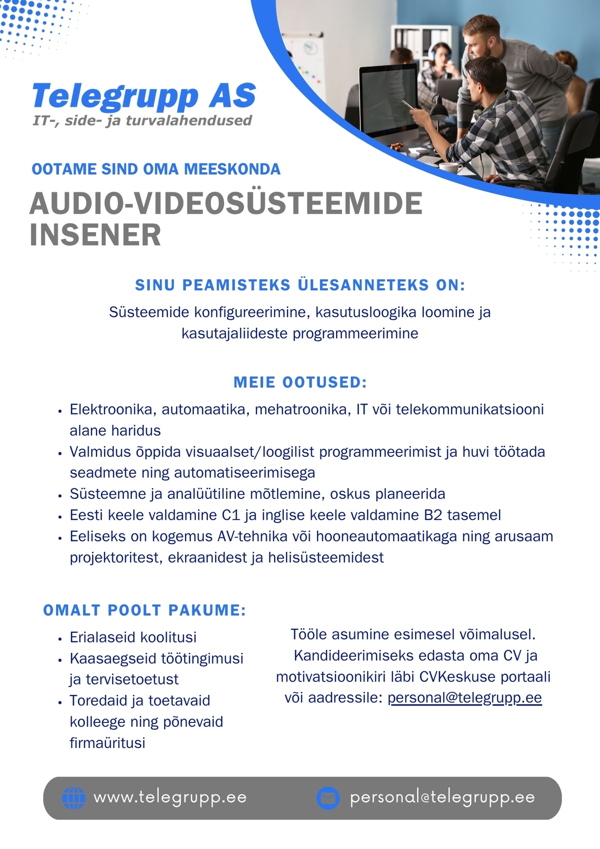 Telegrupp AS Audio-videosüsteemide insener