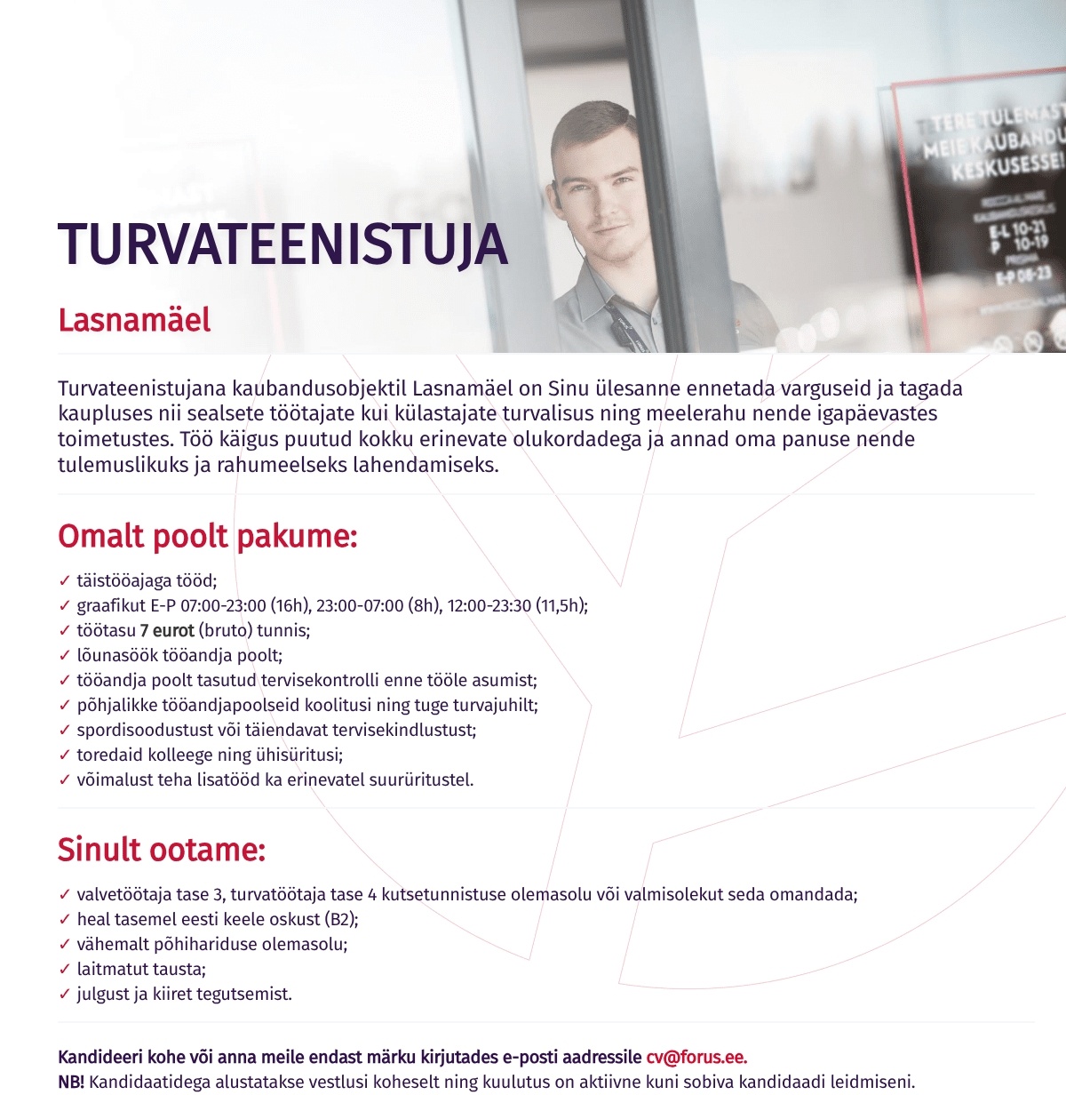 Forus Security AS Turvateenistuja Lasnamäel