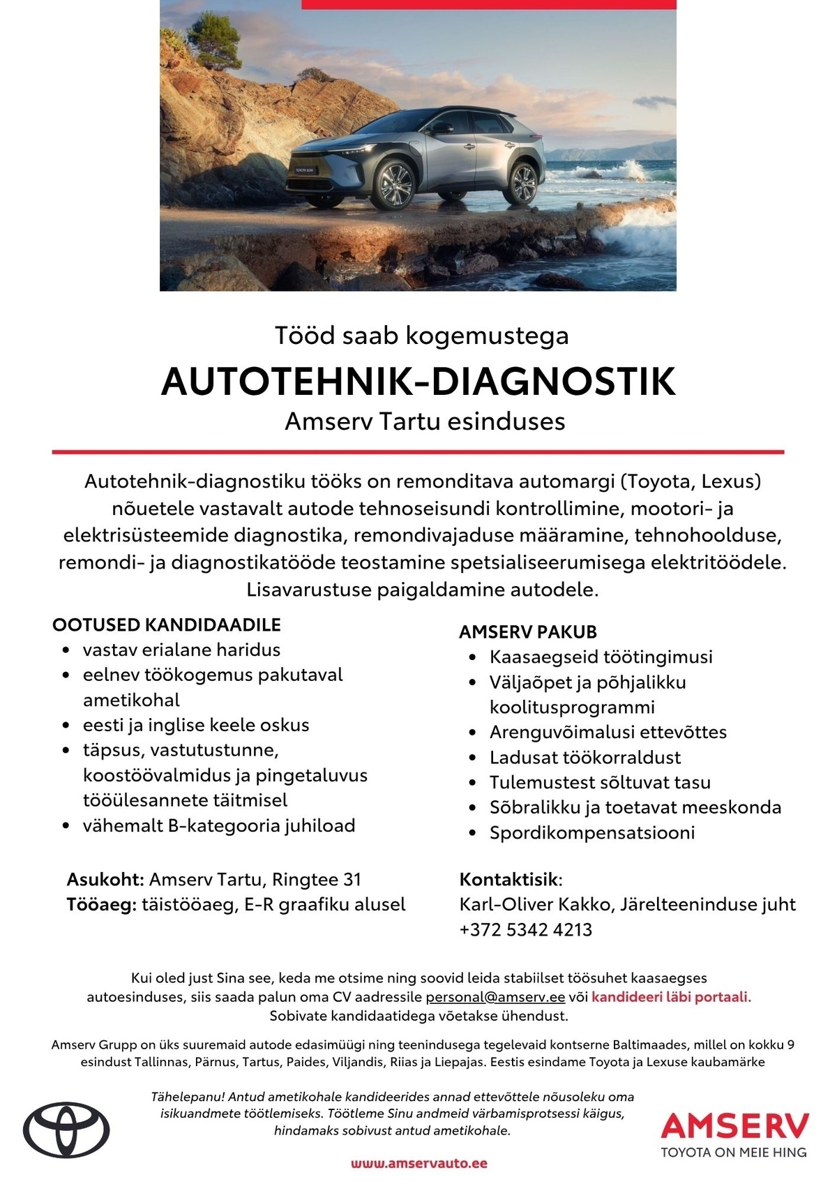 Amserv Grupi AS Autotehnik-diagnostik Amserv Tartu esinduses