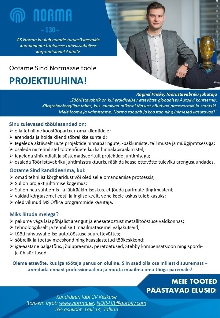 Norma AS Projektijuht