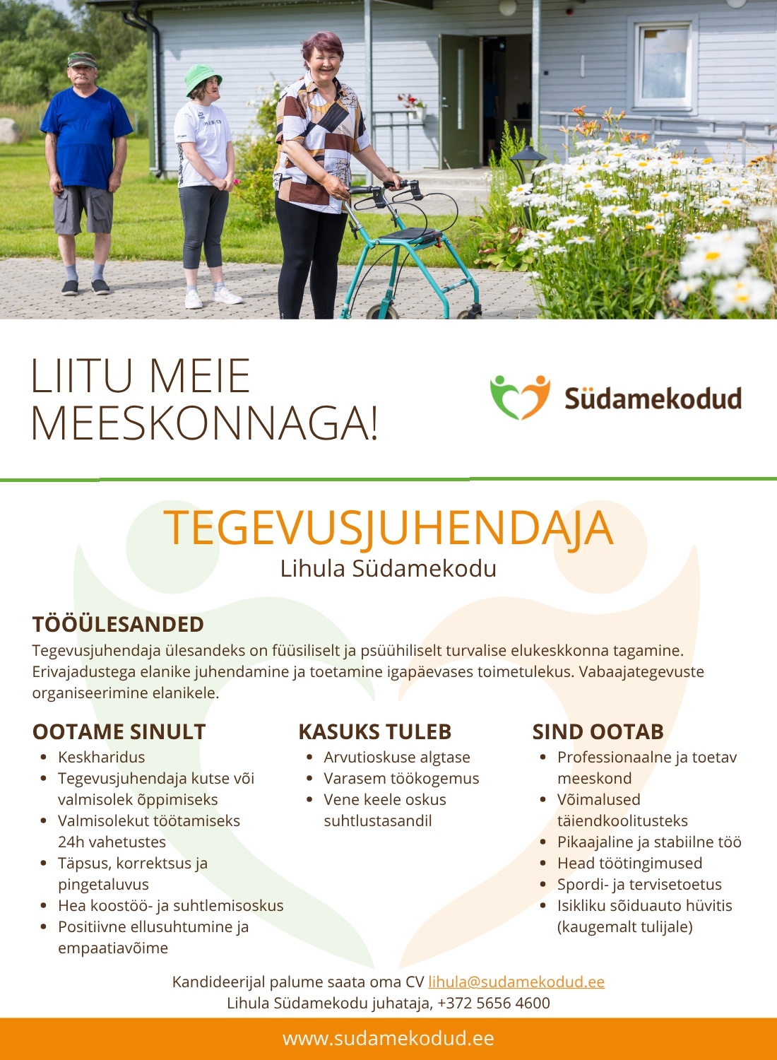 Südamekodud AS Tegevusjuhendaja Lihula Südamekodusse