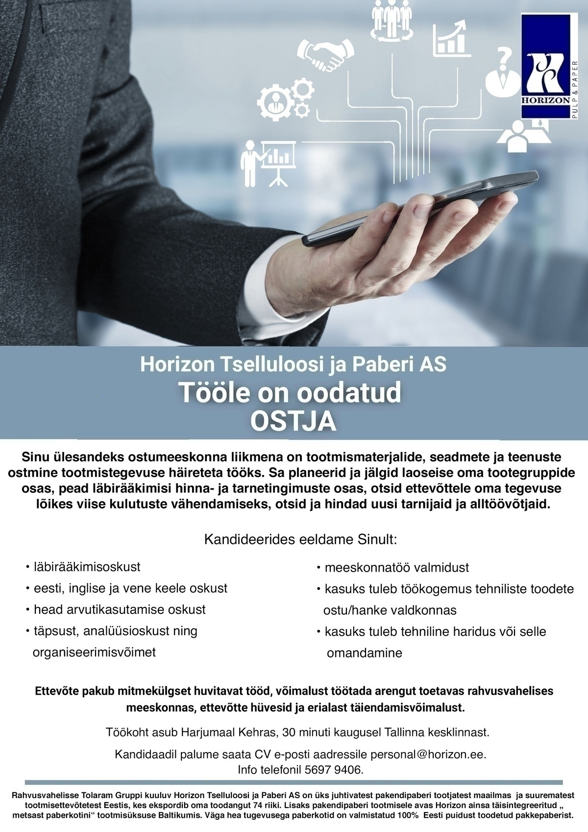 Horizon Tselluloosi ja Paberi AS OSTUSPETSIALIST