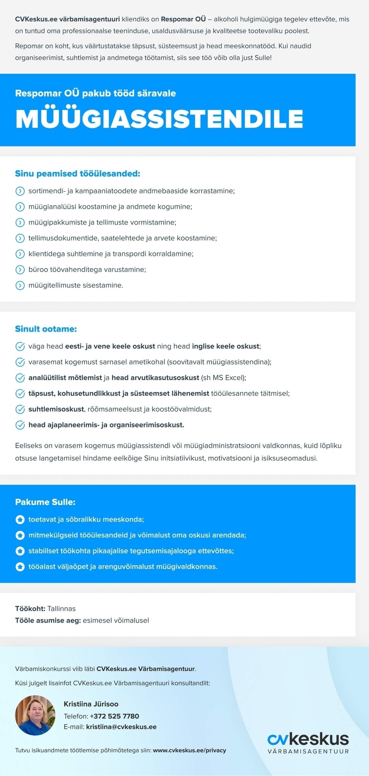 Respomar OÜ MÜÜGIASSISTENT