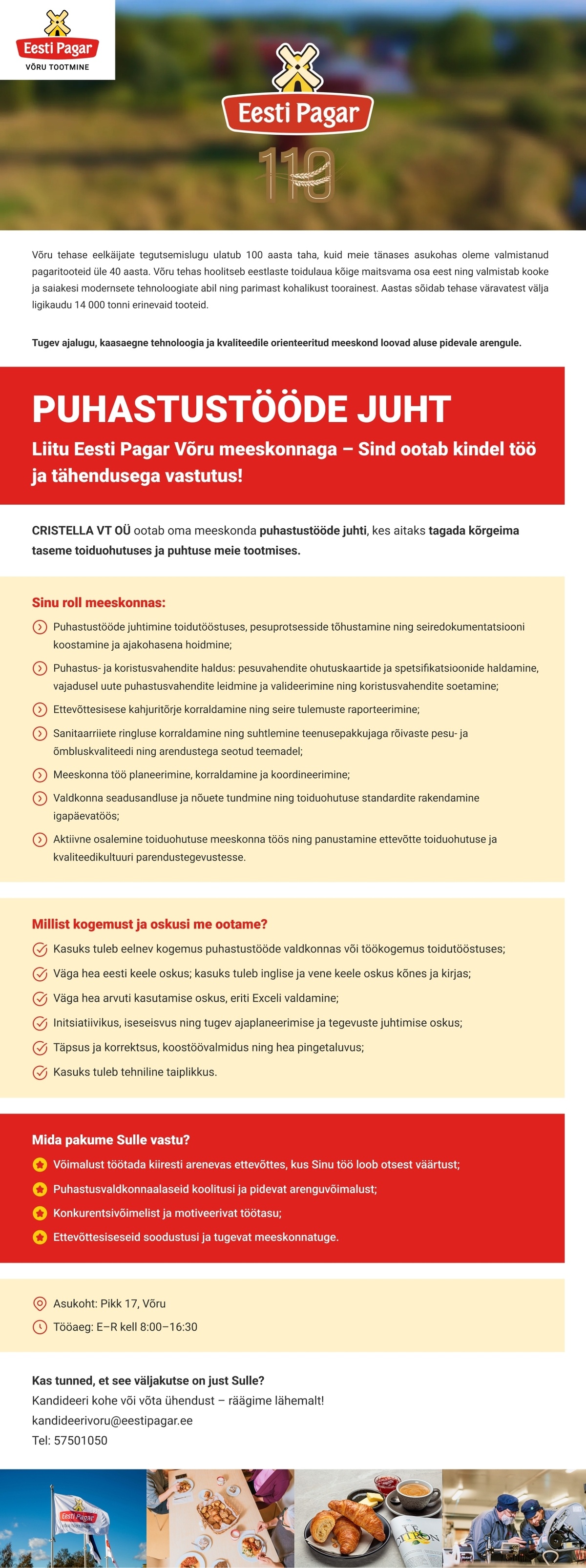 CRISTELLA VT OÜ PUHASTUSTÖÖDE JUHT