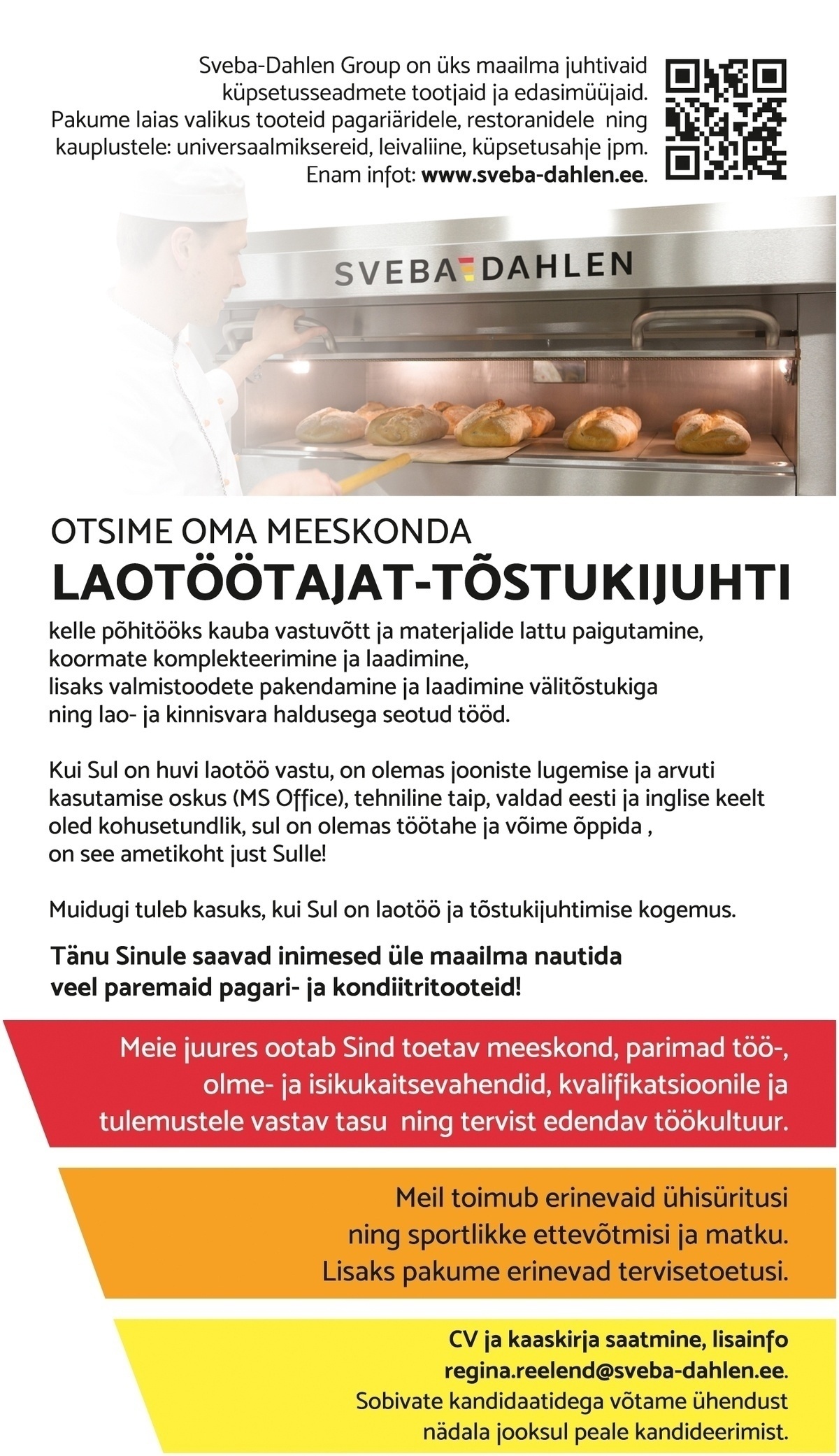 SVEBA-DAHLEN BALTIC OÜ LAOTÖÖTAJA-TÕSTUKIJUHT