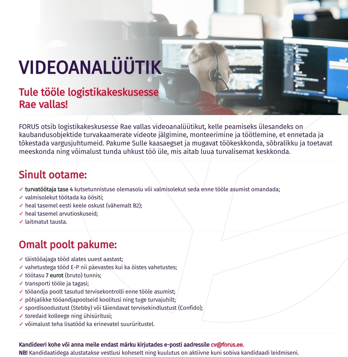 Forus Security AS Videoanalüütik logistikakeskuses