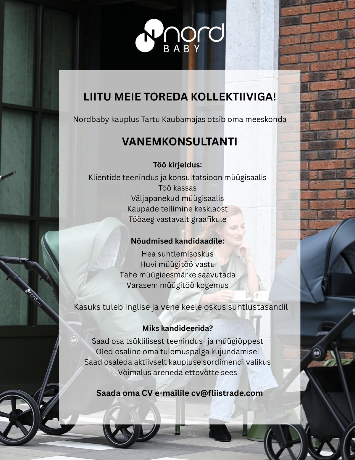 Fliis Trade Oü / Nordbaby Klienditeenindaja Nordbaby Tartu Kaubamaja