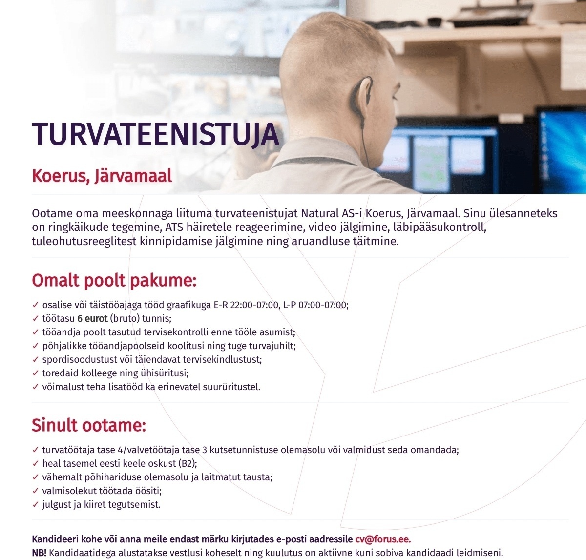 Forus Security AS Turvateenistuja Järvamaal