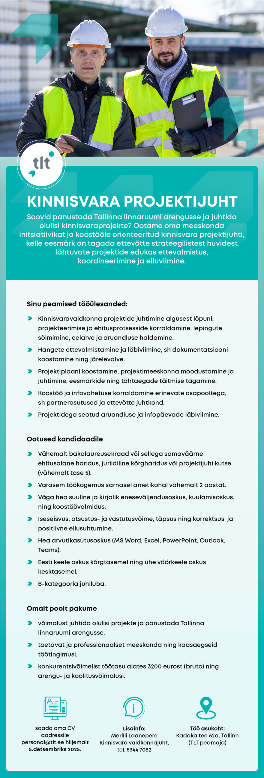 AS Tallinna Linnatransport Kinnisvara projektijuht