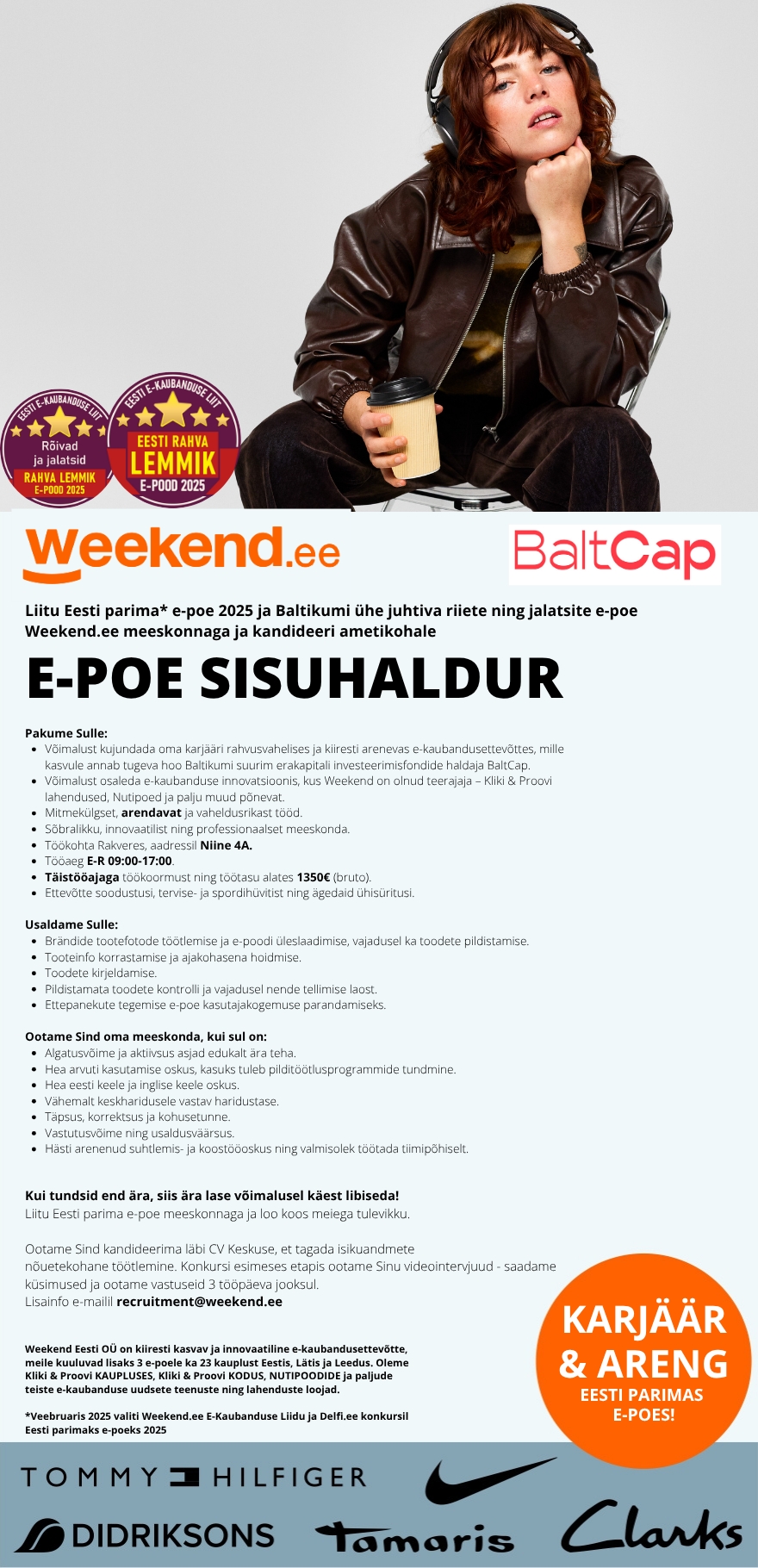 Weekend Eesti OÜ HUVITAV TÖÖ & TOETAV MEESKOND - E-poe sisuhaldur